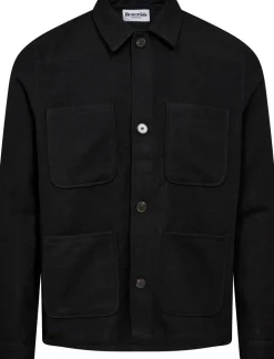 Wool Overshirt, Black, XL