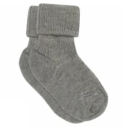 Wool Rib Baby Strømper, Grey Melange, 25-28