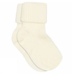 Wool Rib Baby Strømper, Snow White, 25-28