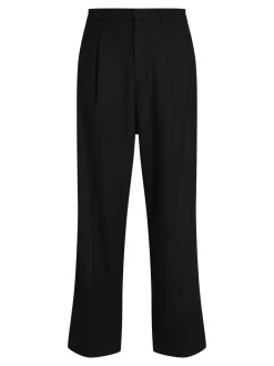 Wool Wide Leg Bukser, Ck Black, W32/L32