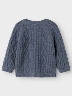 Wrilla Wool Knit Cardigan, Folkstone Gray, 56 cm