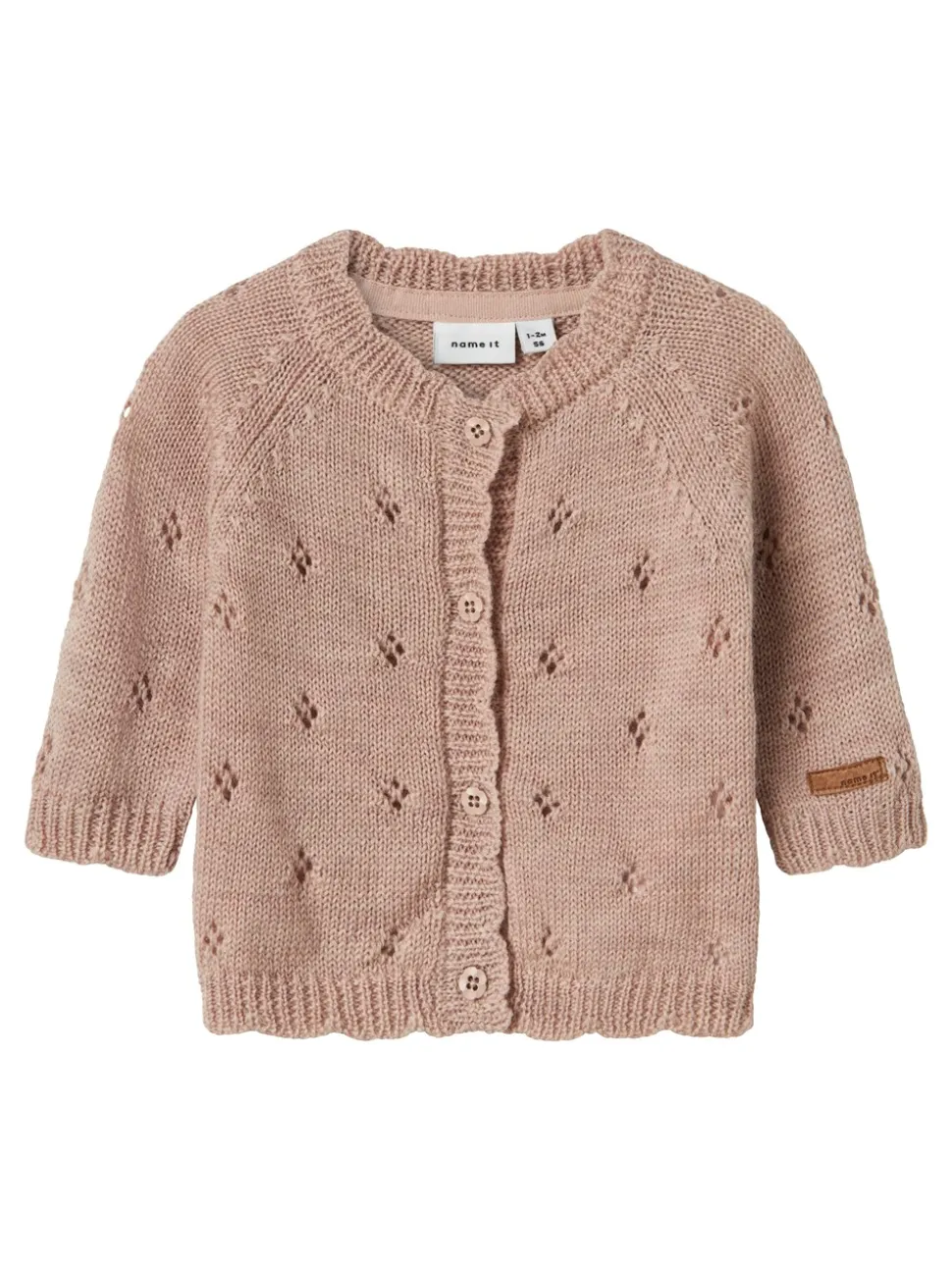 Wrilla Wool Knit Cardigan, Shadow Gray, 68 cm