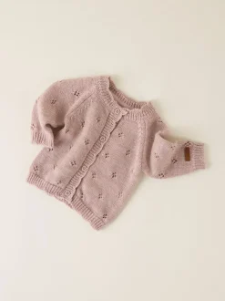 Wrilla Wool Knit Cardigan, Shadow Gray, 68 cm