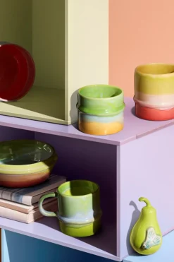 X Kimpop Krus, Yellow/Apple Green/Pink, 36 cl