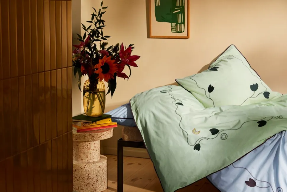 X KimPop Lollipop Sengetøj, Light Blue, 140x200 cm