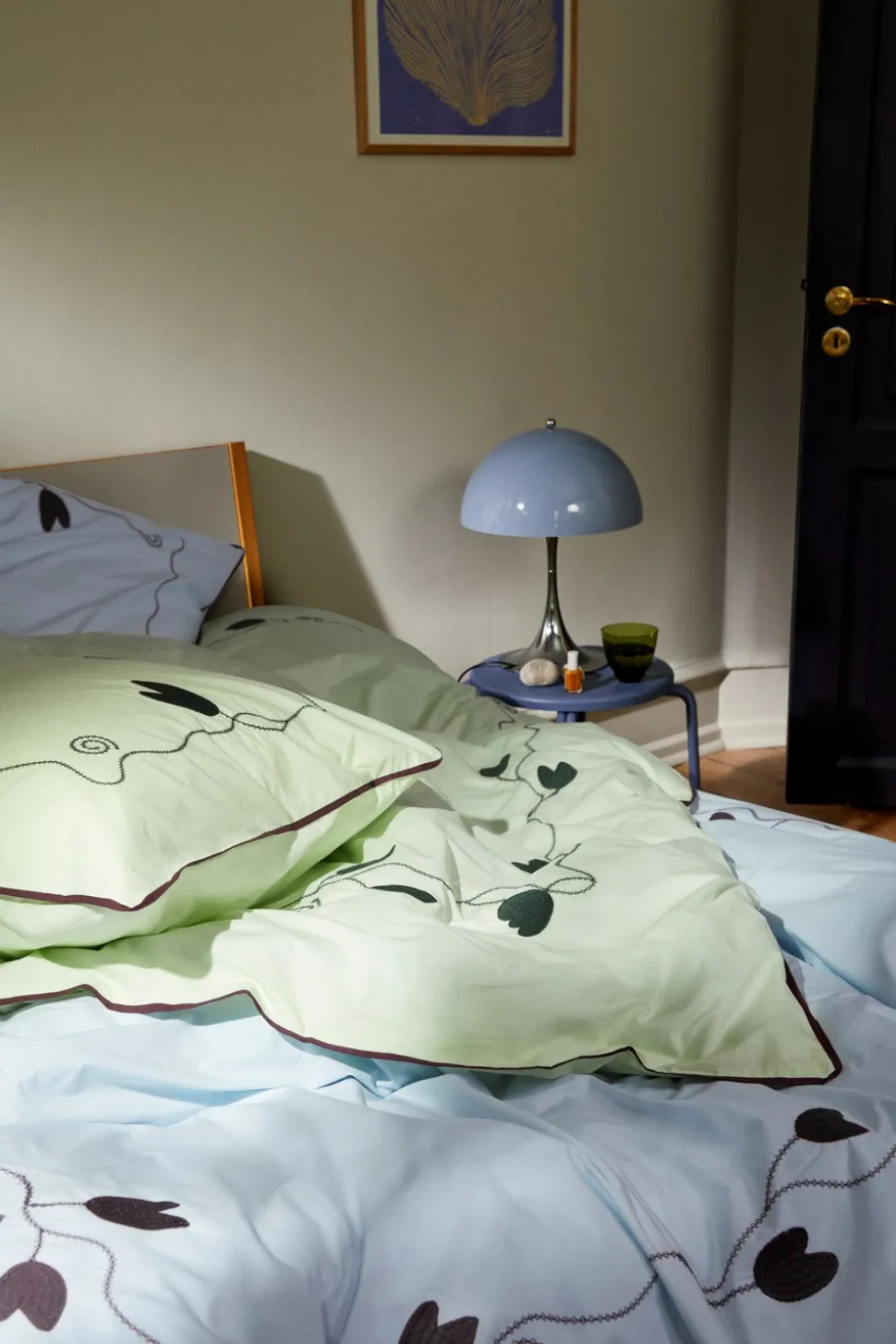 X KimPop Lollipop Sengetøj, Light Blue, 140x200 cm