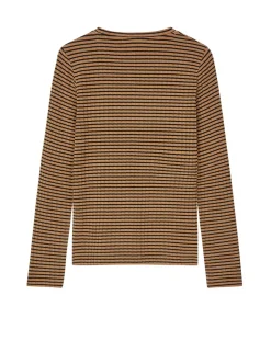 5x5 Stripe Talika Langærmet T-shirt, Ermine/Black, 14 år