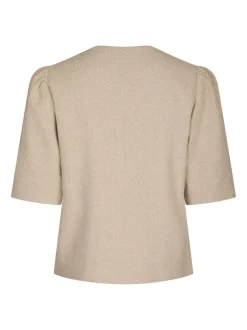 Xanthe Light Herringbone Blazer, Sand, 36