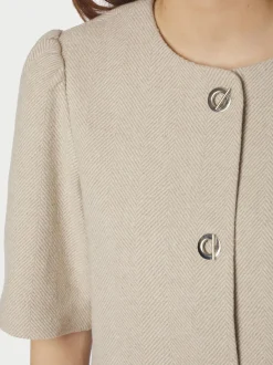 Xanthe Light Herringbone Blazer, Sand, 36