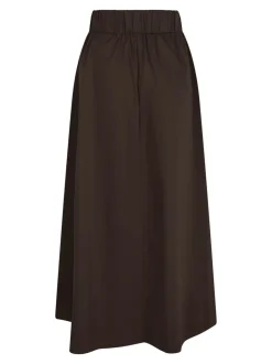 Yara Long Poplin Nederdel, Chocolate Brown, 42