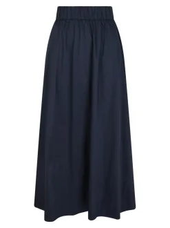 Yara Long Poplin Nederdel, Navy, 36