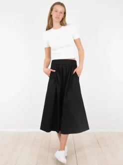 Yara Poplin Nederdel, Sort, 40