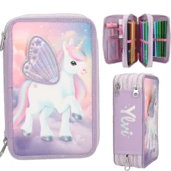 Ylvi Tripple Penalhus, Lilla/Lyserød