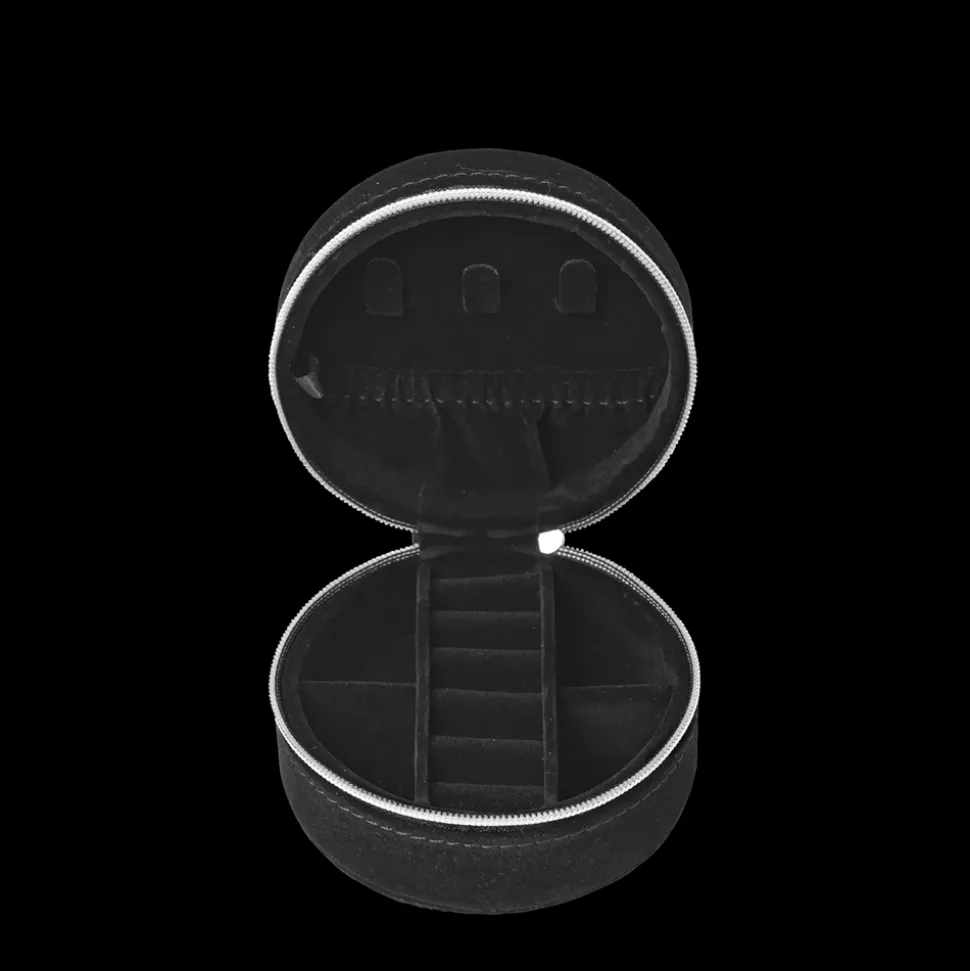 Z Jewelry Zip Round Smykkeboks, Black