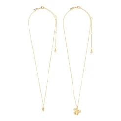 Zhuri 2-i-1 Halskæde, Gold Plated, 40+46 cm