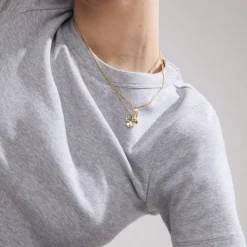 Zhuri 2-i-1 Halskæde, Gold Plated, 40+46 cm