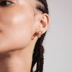 Zhuri 2-pak Øreringe, Gold Plated