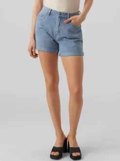 Zuri Loose Shorts, Light Blue Denim, S