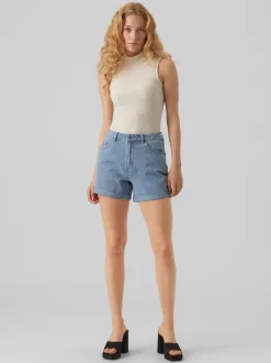 Zuri Loose Shorts, Light Blue Denim, S